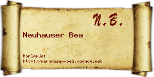 Neuhauser Bea névjegykártya